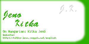 jeno kitka business card